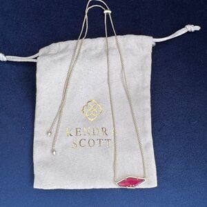 Kendra Scott Gold Necklace with Red Pendant